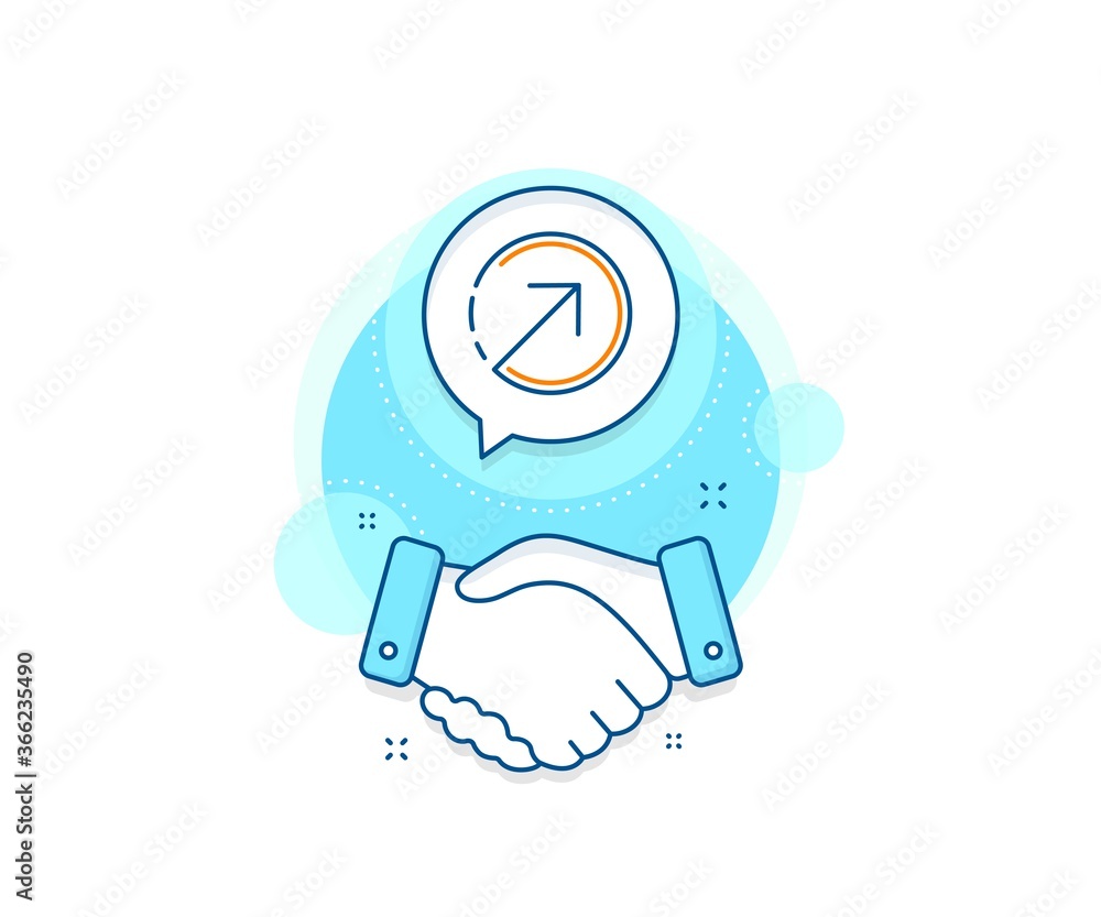 Poster arrowhead symbol. handshake deal complex icon. direction arrow line icon. navigation pointer sign. a