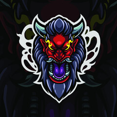 Devil head esport mascot logo