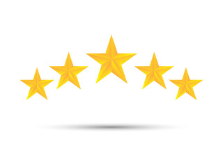 Five stars customer product rating review Premium Vector 3d