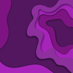 Abstract purple 3d paper cut background