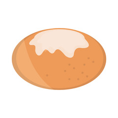 bread bun with cheese menu bakery food product flat style icon