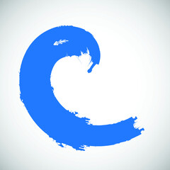 Grunge Wave Logo Element. Surfing Icon . Brush Stroke . Vector Illustration.  