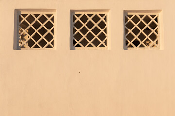 Traditional Aegean architecture wooden window.