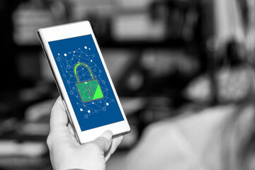 Network safety concept on a smartphone