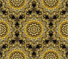 Ornamental mandala design abstract background. Seamless pattern with flowers