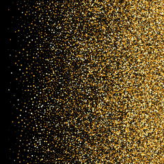 Golden Round Art Black Background. Happy Rain 
