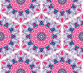 Fototapeta na wymiar Ornamental mandala design abstract background. Seamless pattern with flowers