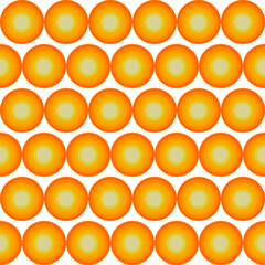 Beautiful seamless pattern of yellow balls isolated on white background. Suitable for wrapping paper, wallpaper, fabric, backdrop and etc.