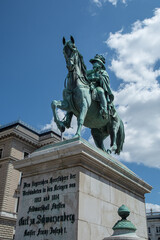 Fototapeta premium Monument to Schwarzenberg on Schwarzenbergplatz square in Vienna. Austria