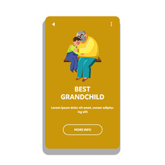 Best Grandchild Hugging With Grandfather Vector Illustration