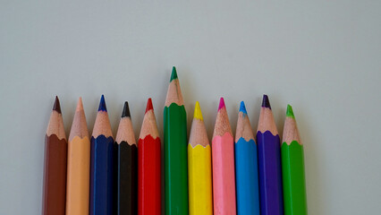 Close up colored pencils