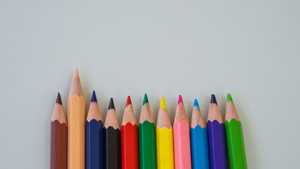 Close up colored pencils