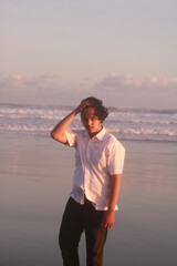 portrait of handsome man on the beach