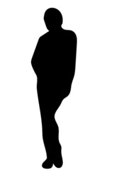 silhouette of a young women