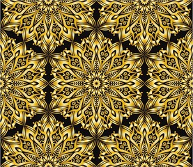 Ornamental mandala design abstract background. Seamless pattern with flowers