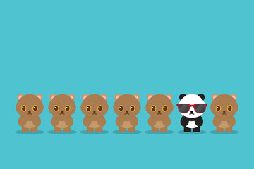 Born to be wild - Being different, standing out from the crowd -The graphic of panda also represents the concept of individuality , confidence, uniqueness, innovation, creativity. © madedee