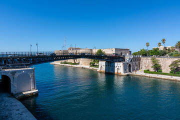 the aragonian castle in Taranto and the swing bridge