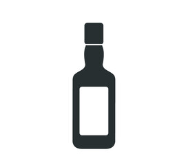 Alcohol bottle icon. vector whiskey bottle illustration.  