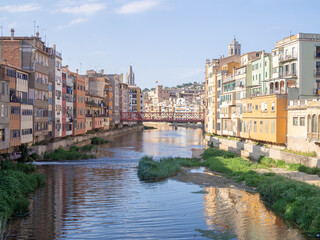 Fototapeta na wymiar Girona City (Spain) view over Onyar river