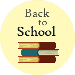 Back to school lettering books vector illustration sign post script for the students first september