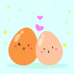 cute happy lovely eggs characters vector design