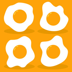 various shape of tasty fried eggs vector design