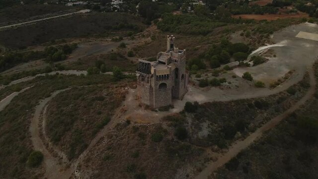 Aerial view of Castillo de la Mota ruins, south of Spain