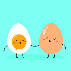 cute happy lovely eggs characters vector design