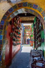 Fez, Morocco - June 25, 2019: Stores in the medina streets of Fez, Morocco.