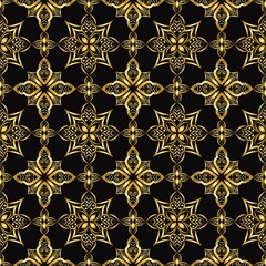 Ornamental mandala design abstract background. Seamless pattern with flowers