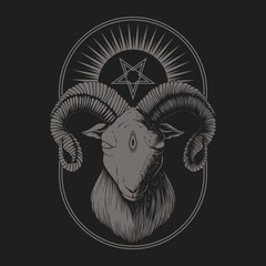 Satanic Goat vector illustration
