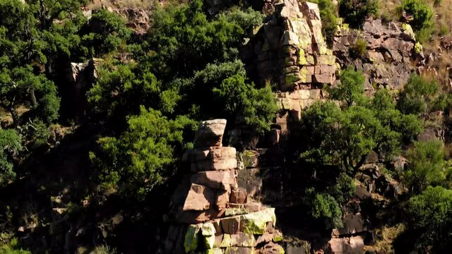 cork oak natural area of Mosquera alto palancia spain mditerranean aerial view