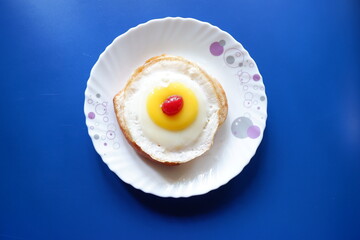 HOME MADE EGG BURGER TOP VIEW