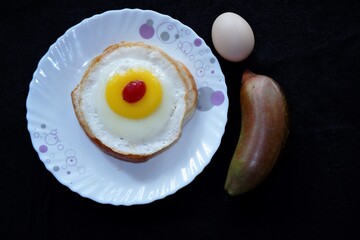 Home made burger with  eggs and  vegetables,special diet