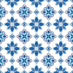 Ornamental mandala design abstract background. Seamless pattern with flowers