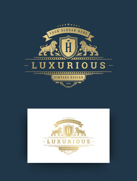 Luxury logo monogram template design vector illustration.