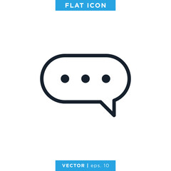 Speech Bubble Chat Talk Icon Vector Logo Template. Editable Stroke.