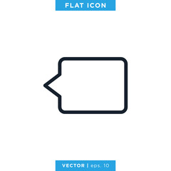 Speech Bubble Chat Talk Icon Vector Logo Template. Editable Stroke.