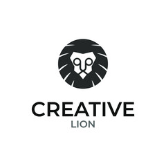 Geometric lion logo design, lion icon, small cat icon, creative gradient beast design, geometric animal leo design concept