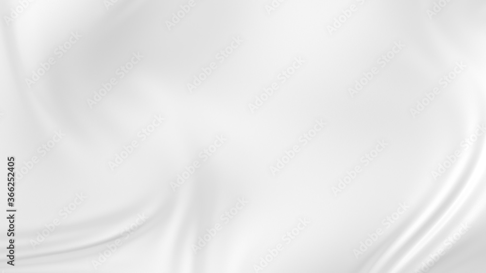 Poster Abstract background white cloth with little waves. White fabric background in the wind. Abstract waving white silk textile background. 3d rendering.