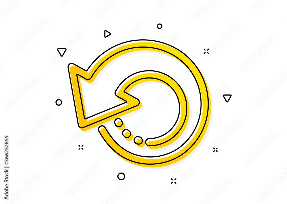 Poster backup data sign. recovery info icon. restore information symbol. yellow circles pattern. classic re