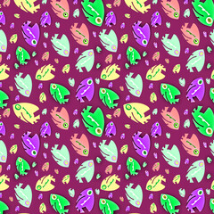 Tropical fish seamless pattern. Vector illustration 
