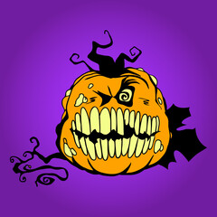 Hand drawn pumpkin, Halloween celebration design element