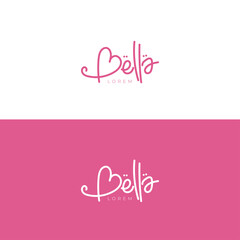 Logotype design with Bella name - obrazy, fototapety, plakaty