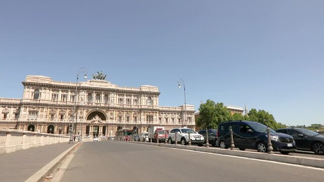 Italian Supreme Court, a beautiful building with an ancient exterior in the center of Rome. Corte suprema di cassazione