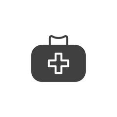 First aid kit vector icon. filled flat sign for mobile concept and web design. Medical bag glyph icon. Symbol, logo illustration. Vector graphics