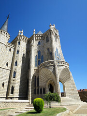 Fototapeta na wymiar The Episcopal Palace (Palacio Episcopal d`Estorga) in Astorga, SPAIN, currently the Museum of the Caminos