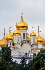 Fototapeta na wymiar Moscow Kremlin architecture. Blue sky background. 