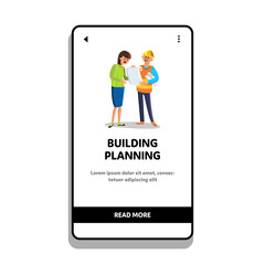 Building Planning Speak Client With Builder Vector