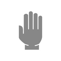 Obraz premium Human hand grey icon. Hygiene, human protection symbol